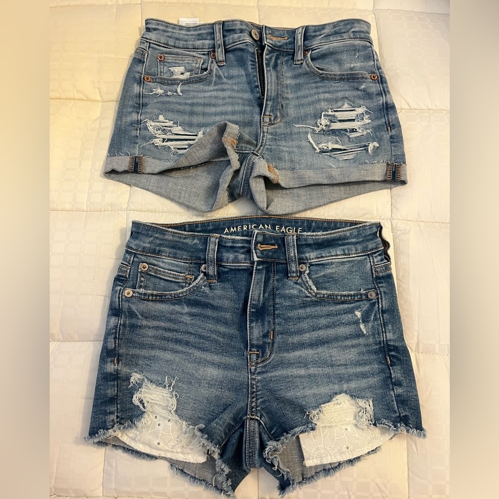 American Eagle Denim Shorts Set of 2-SIZE 0